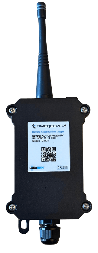 TimeQeeper-node — Remote Asset Runtime Logger, gemonteerd op een machine